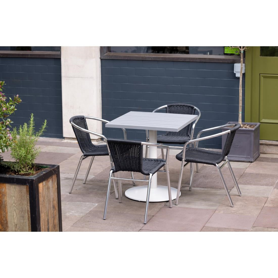 Bolero Aluminium Square Table Top Light Grey 700mm (Dimensions: 700(W)x700(L)mm) • PAS-FW598
