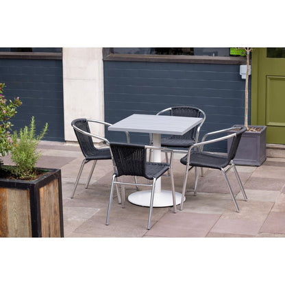 Bolero Aluminium Square Table Top Light Grey 700mm (Dimensions: 700(W)x700(L)mm) • PAS-FW598