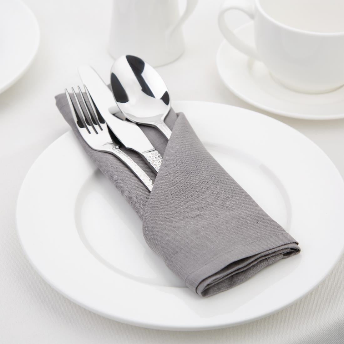 Olympia Linen Table Napkin Grey 400x400mm (12 Pack) • PAS-FW698