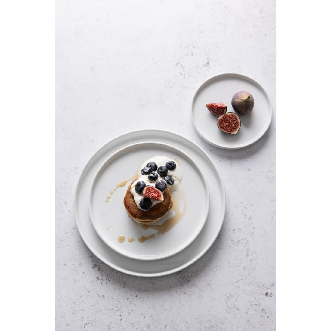Olympia Whiteware Flat Round Plate - 215mm 8" (6 Pack) • PAS-FW813