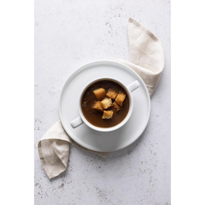 Olympia Whiteware Soup Bowl with Handles - 400ml 13.5fl oz (6 Pack) (115mm. Pack quantity: 6) • PAS-C239