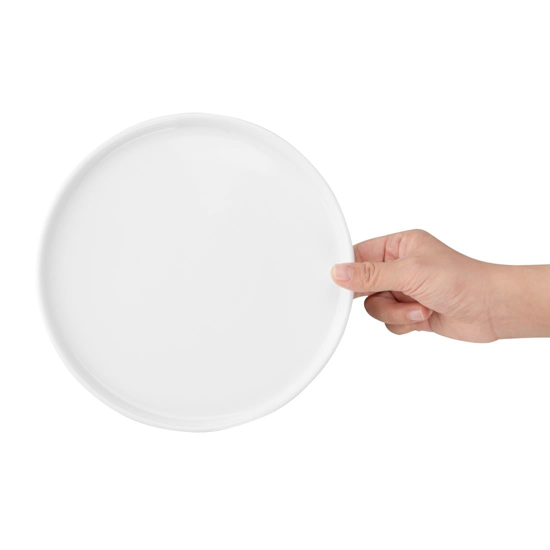 Olympia Whiteware Flat Round Plate - 215mm 8" (6 Pack) • PAS-FW813