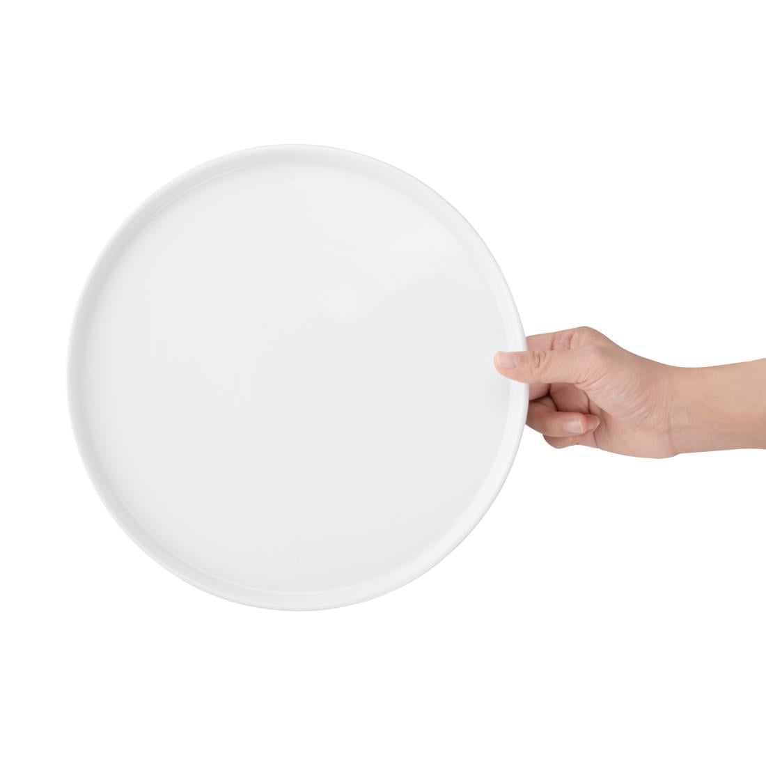 Olympia Whiteware Flat Round Plate - 270mm 10 2/3"(4 Pack) • PAS-FW814