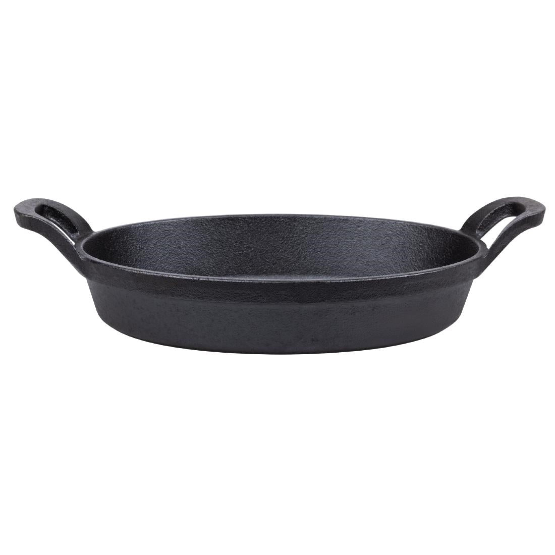 Olympia Cast Iron Oval Eared Dish 220x150mm (220(L)x150(W)x30(H)mm) • PAS-FW817