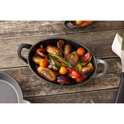 Olympia Cast Iron Oval Eared Dish 220x150mm (220(L)x150(W)x30(H)mm) • PAS-FW817