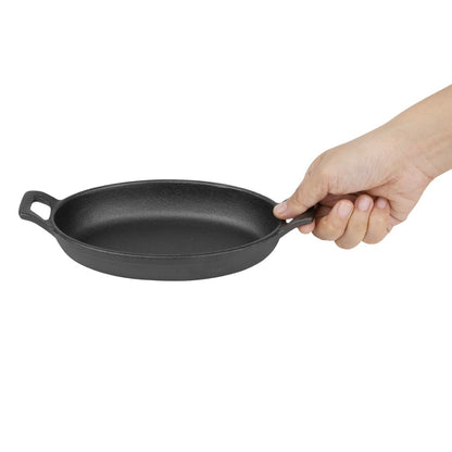 Olympia Cast Iron Oval Eared Dish 180x120mm (180(L)x120(W)x30(H)mm) • PAS-FW818