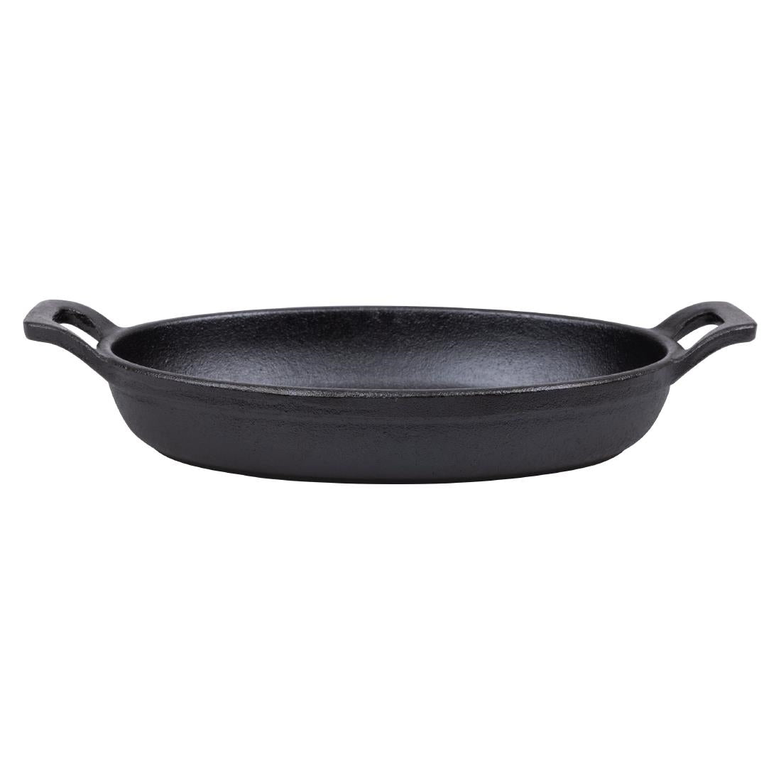 Olympia Cast Iron Oval Eared Dish 180x120mm (180(L)x120(W)x30(H)mm) • PAS-FW818