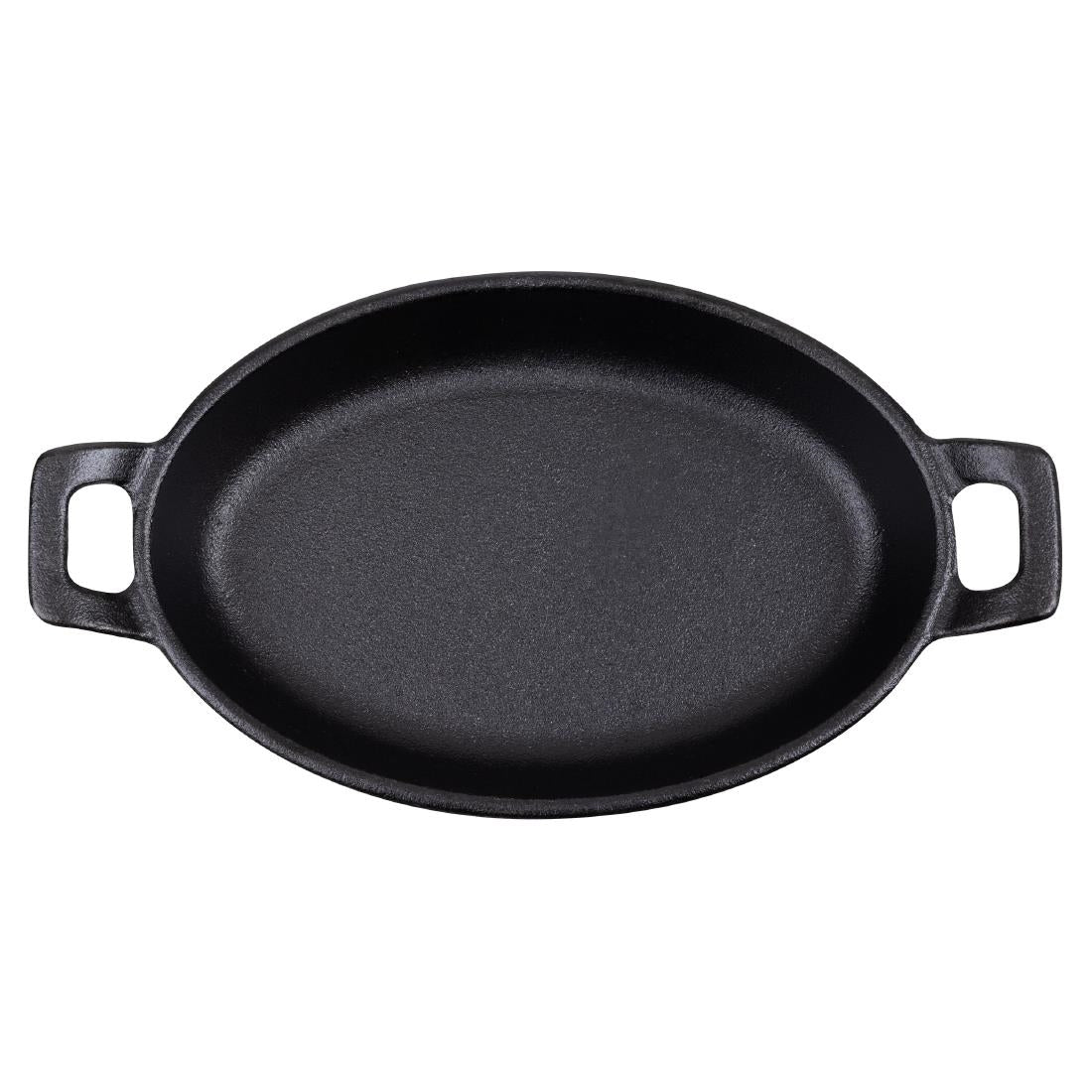 Olympia Cast Iron Oval Eared Dish 180x120mm (180(L)x120(W)x30(H)mm) • PAS-FW818