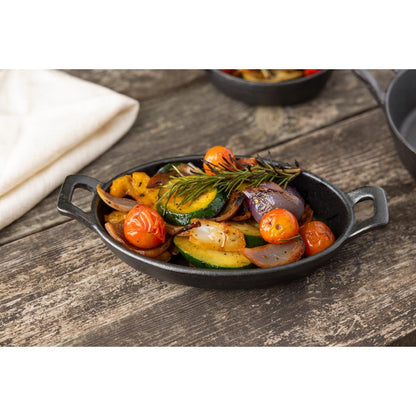 Olympia Cast Iron Oval Eared Dish 180x120mm (180(L)x120(W)x30(H)mm) • PAS-FW818
