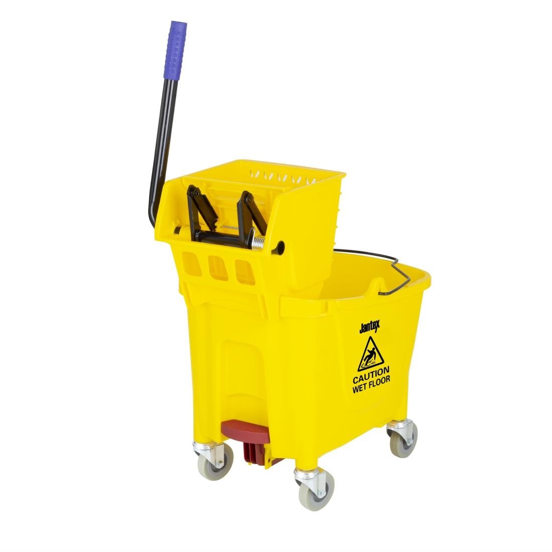 Jantex 30ltr Mop Bucket with Foot Pedal release - Yellow • PAS-FW866