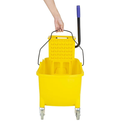 Jantex 30ltr Mop Bucket with Foot Pedal release - Yellow • PAS-FW866