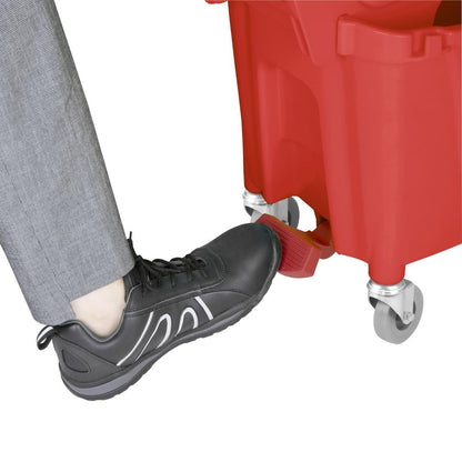 Jantex Mop Bucket with Foot Pedal release Red 25Ltr • PAS-FW868