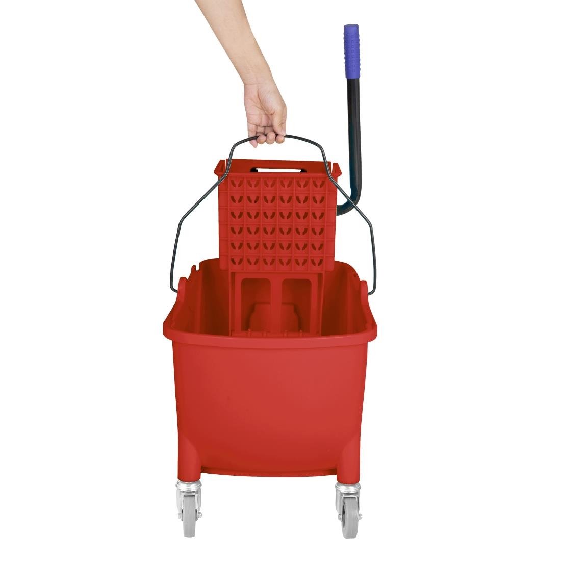 Jantex 30ltr Mop Bucket with Foot Pedal release - Red • PAS-FW868