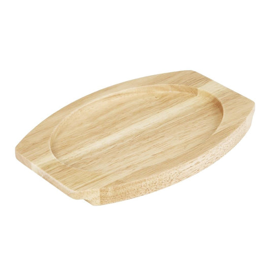 Olympia Hevea Board for Cast Iron Oval Eared Dish 260x165mm (FW817) (For Olympia dish 260x165mm - FW817 | 260(L)x165(W)x19(H)mm) • PAS-FW977