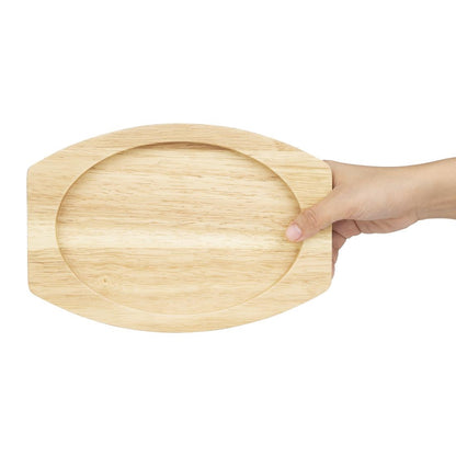 Olympia Hevea Board for Cast Iron Oval Eared Dish 260x165mm (FW817) (For Olympia dish 260x165mm - FW817 | 260(L)x165(W)x19(H)mm) • PAS-FW977