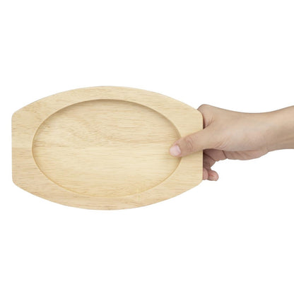 Olympia Hevea Board for Cast Iron Oval Eared Dish 230x135mm (FW818) (For Olympia dish 230x135mm - FW818 | 230(L)x135(W)x19(H)mm) • PAS-FW978