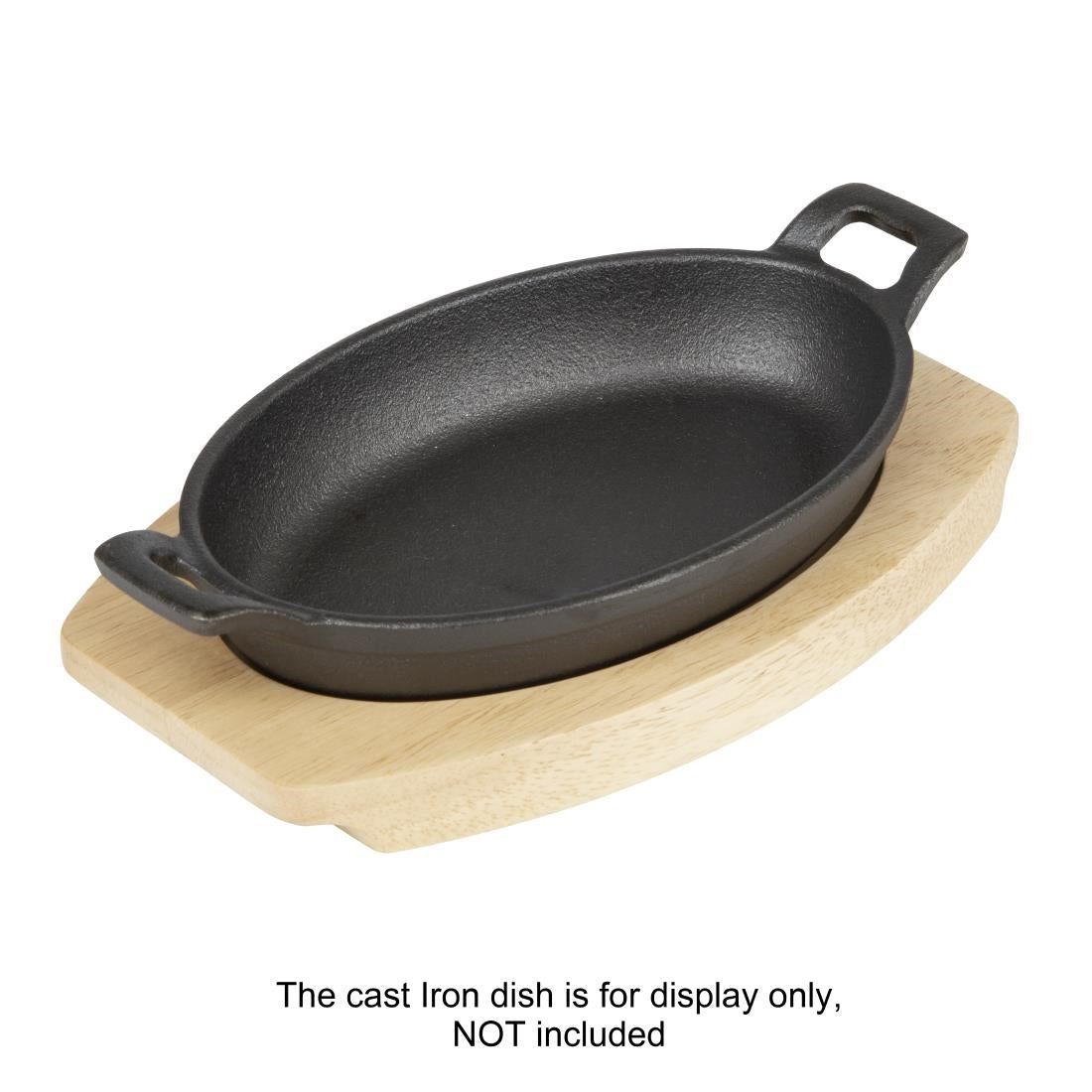 Olympia Hevea Board for Cast Iron Oval Eared Dish 230x135mm (FW818) (For Olympia dish 230x135mm - FW818 | 230(L)x135(W)x19(H)mm) • PAS-FW978