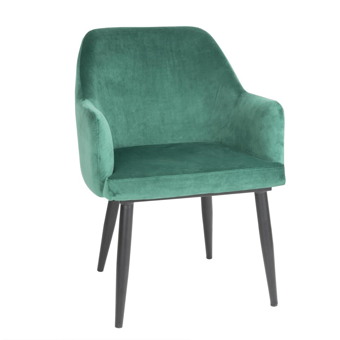 Bolero Lia Velvet Chairs Dark Green (2 Pack) • PAS-FX070
