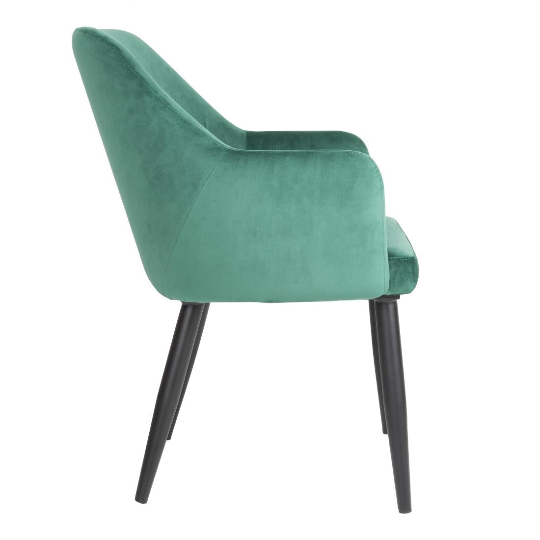 Bolero Lia Velvet Chairs Dark Green (2 Pack) (Pack of 2) • PAS-FX070