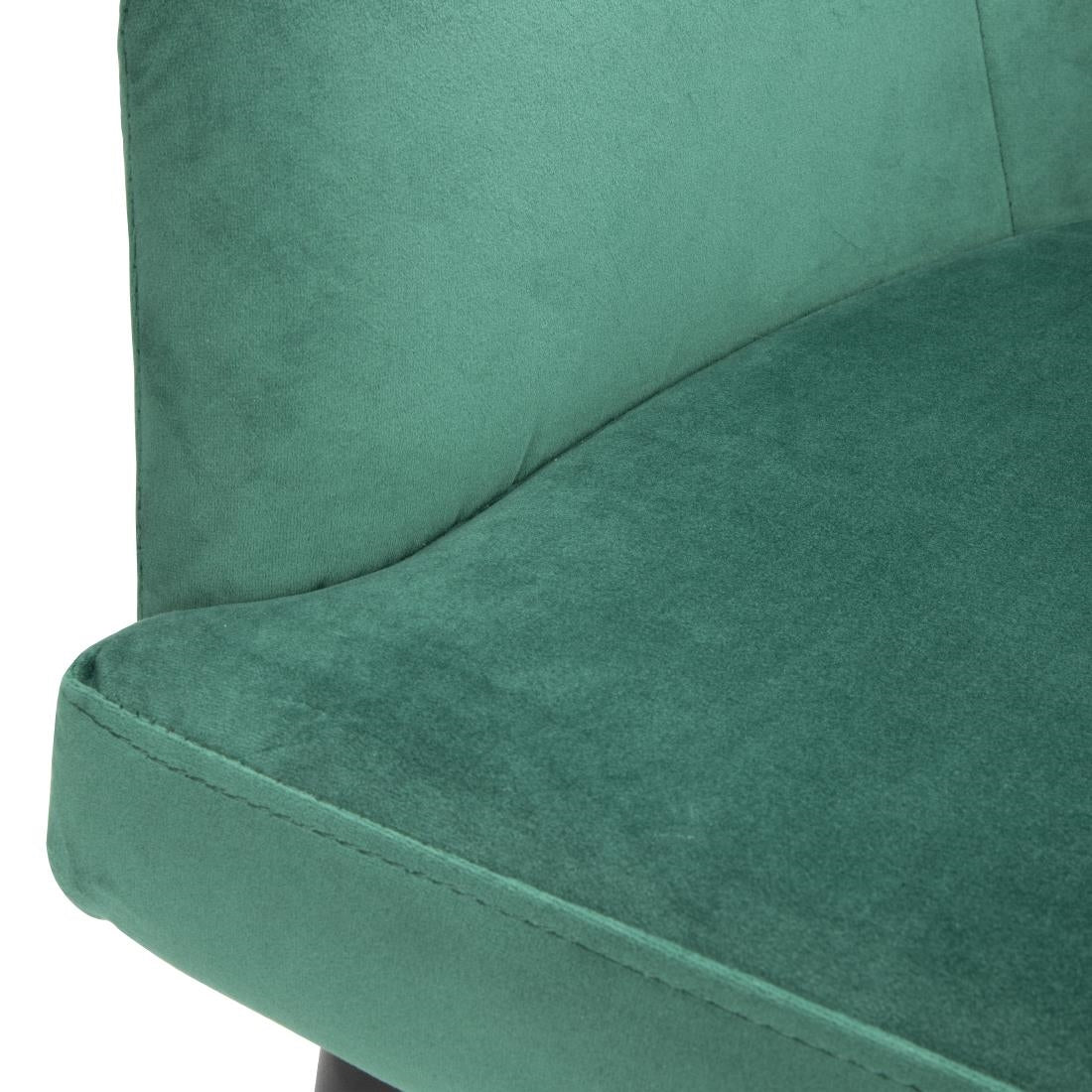 Bolero Lia Velvet Chairs Dark Green (2 Pack) • PAS-FX070