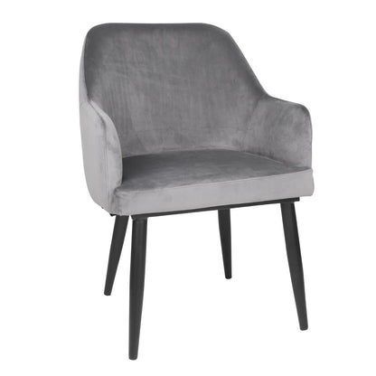 Bolero Lia Velvet Chairs Grey (2 Pack) • PAS-FX071