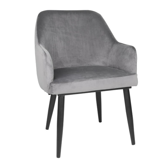 Bolero Lia Velvet Chairs Grey (2 Pack) • PAS-FX071