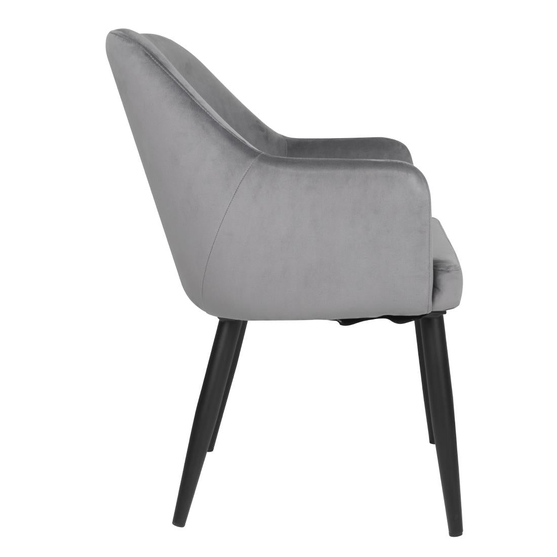Bolero Lia Velvet Chairs Grey (2 Pack) • PAS-FX071
