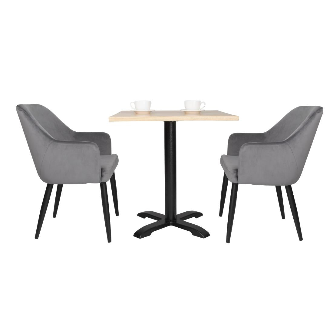 Bolero Lia Velvet Chairs Grey (2 Pack) • PAS-FX071
