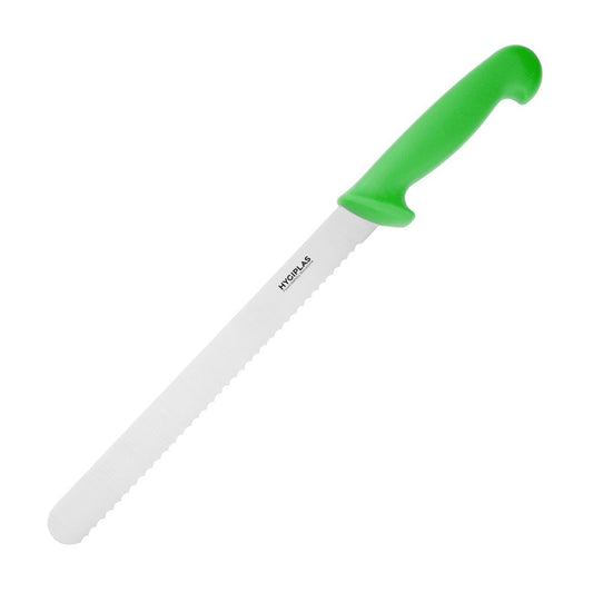 Hygiplas Slicer Serrated Green Knife 250mm • PAS-FX121