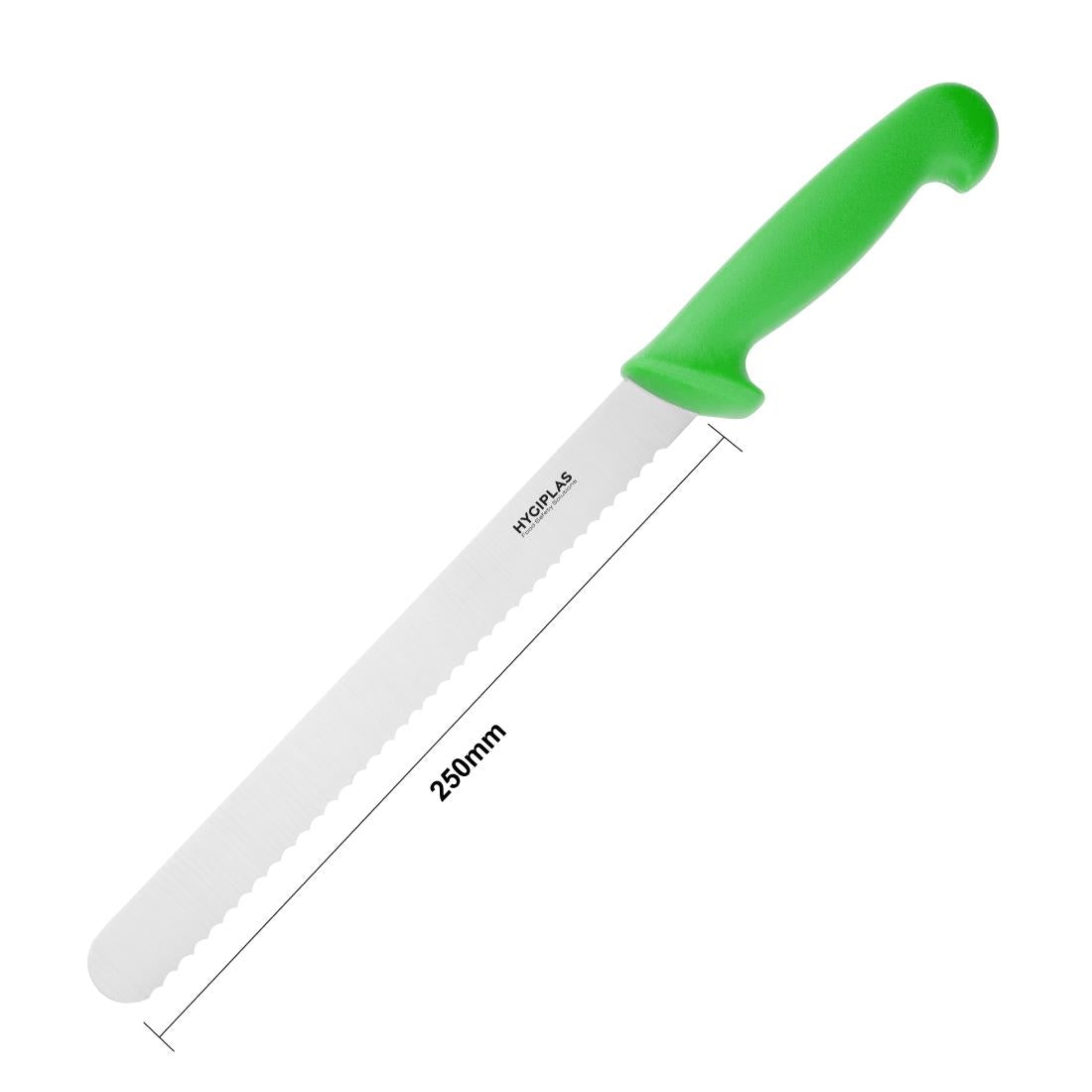 Hygiplas Slicer Serrated Green Knife 250mm • PAS-FX121