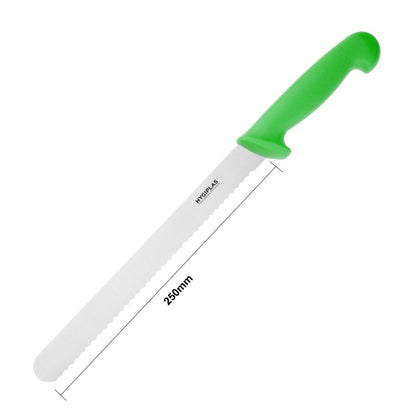 Hygiplas Slicer Serrated Green Knife 250mm • PAS-FX121