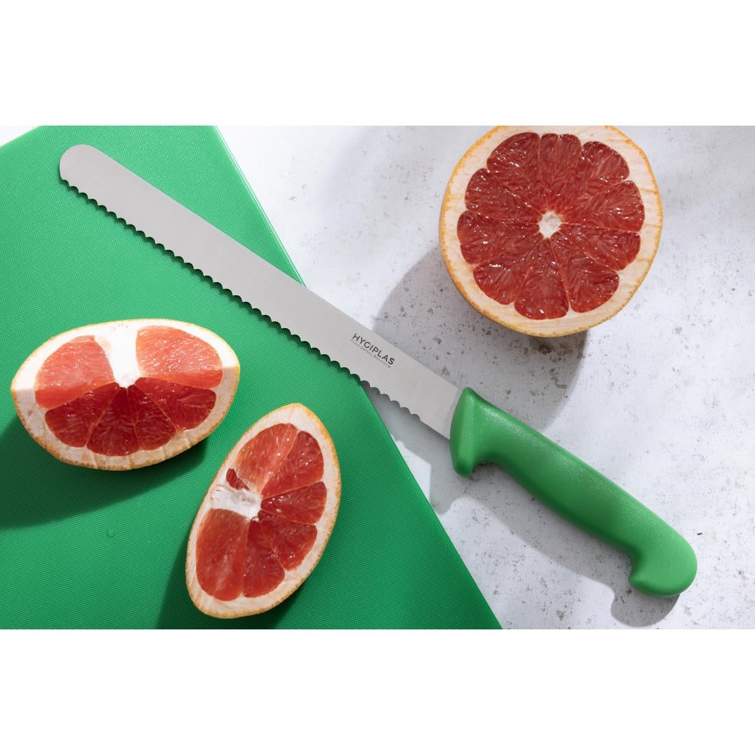 Hygiplas Slicer Serrated Green Knife 250mm • PAS-FX121