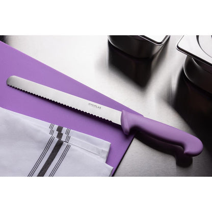 Hygiplas Slicer Serrated Purple Knife 250mm • PAS-FX123
