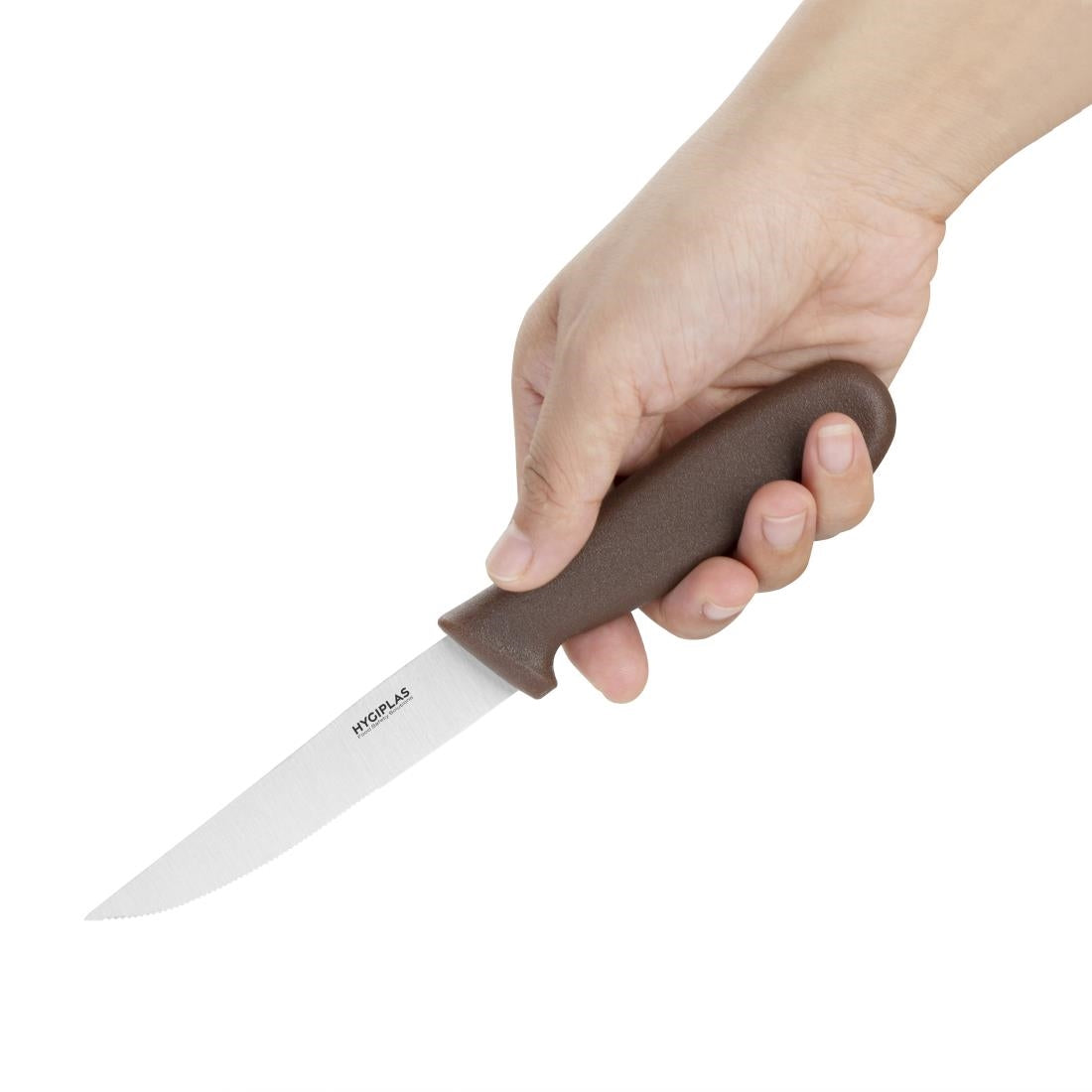 Hygiplas Vegetable Knife Serrated Brown 105mm • PAS-FX125