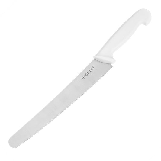 Hygiplas Serrated Pastry Knife White 255mm • PAS-FX127