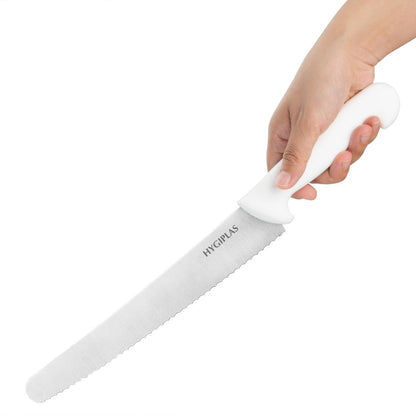 Hygiplas Serrated Pastry Knife White 255mm • PAS-FX127