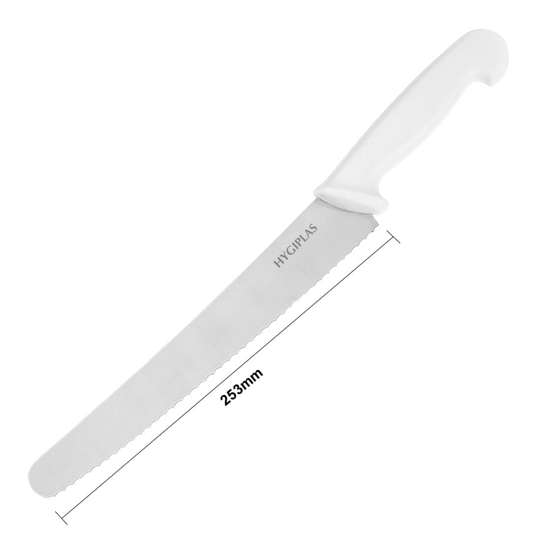 Hygiplas Serrated Pastry Knife White 255mm • PAS-FX127
