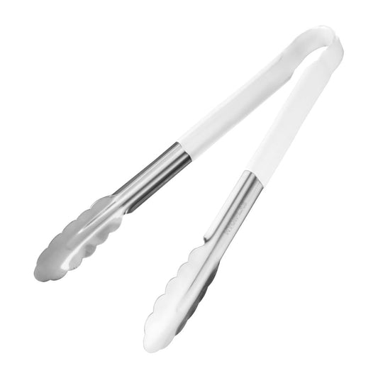 Hygiplas Colour Coded Serving Tong White 300mm • PAS-FX130