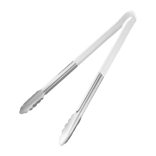 Hygiplas Colour Coded White Serving Tong 405mm • PAS-FX131