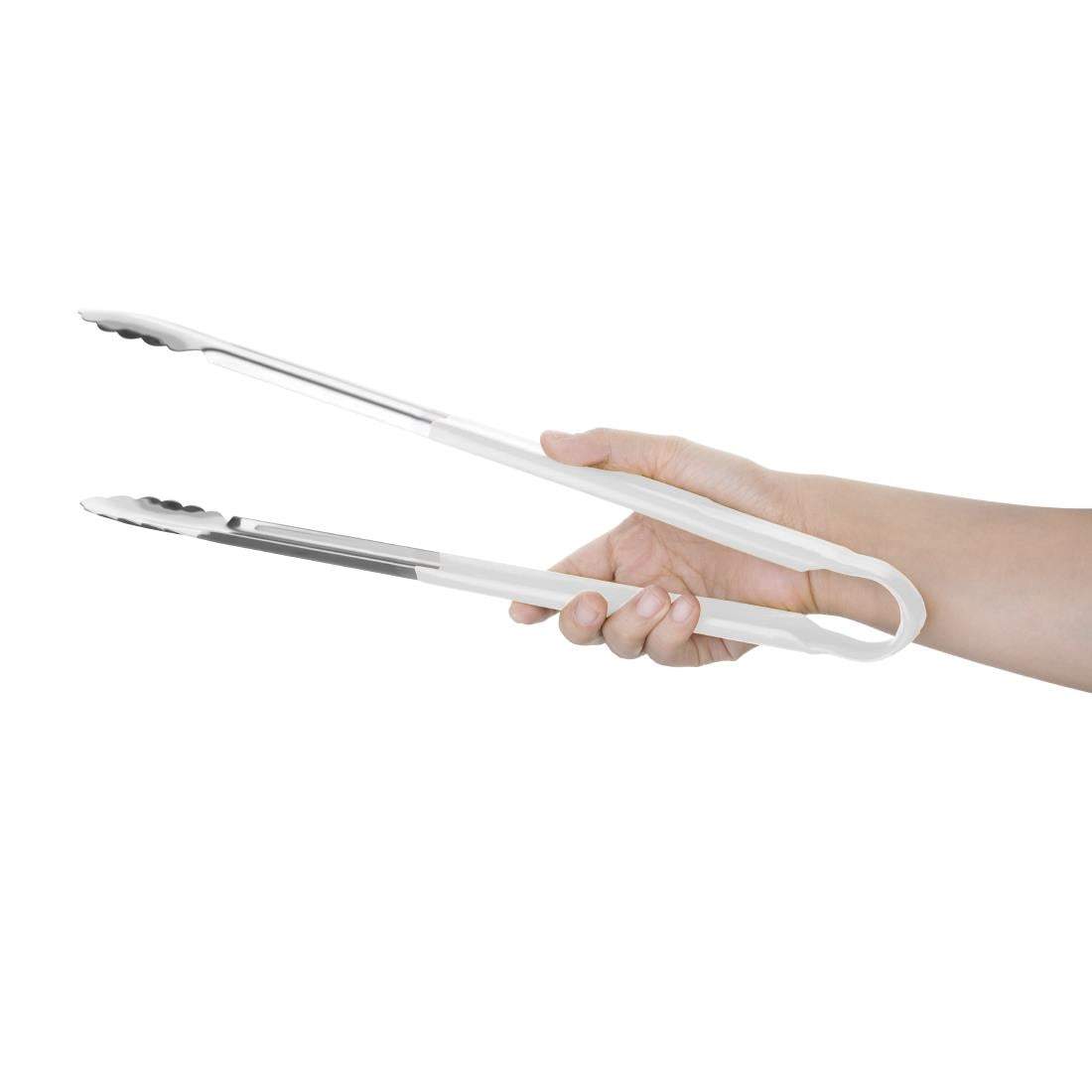 Hygiplas Colour Coded White Serving Tong 405mm • PAS-FX131