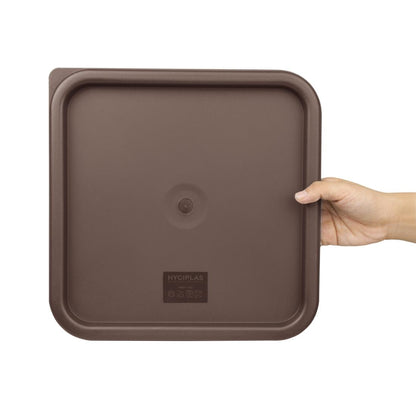 Hygiplas Square Food Storage Container Lid Brown Large • PAS-FX142