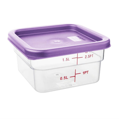 Hygiplas Square Food Storage Container Lid Purple Small • PAS-FX143