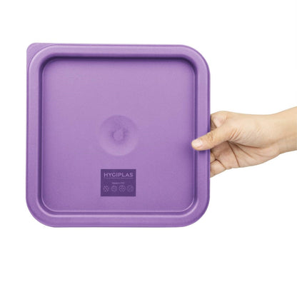 Hygiplas Square Food Storage Container Lid Purple Medium • PAS-FX144
