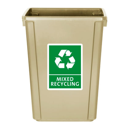 Jantex Slim Bin Beige 60Ltr (Space-saving design | Material: Polypropylene | 600(H)x455(W)x312(D)mm) • PAS-FX149