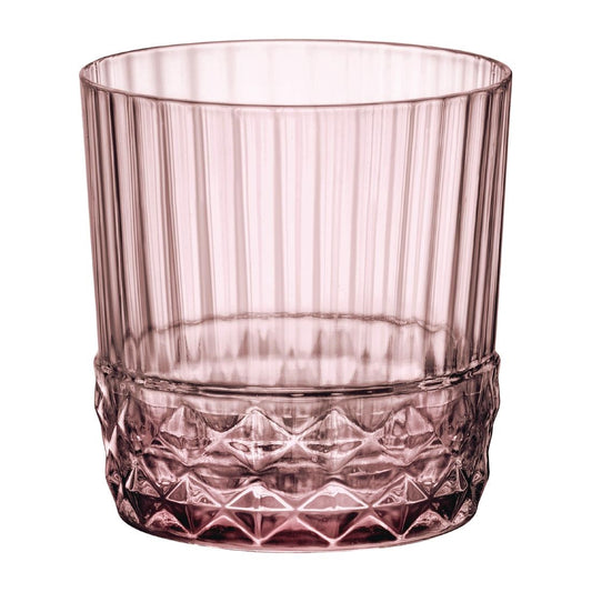 Bormioli Rocco America 20s Double Old Fashioned Glasses Lilac Rose 370ml (36 Pack) • PAS-FY003
