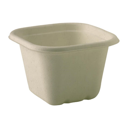 BioPak BioCane Natural Takeaway Square Bases - 630ml (600 Pack) (Natural Colourway | 630ml / 21.3oz | Pack of 600) • PAS-DU659