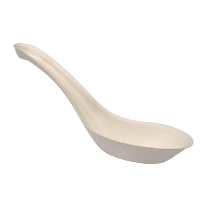 BioPak BioCane Chinese Soup Spoons White -140mm (Pack 1000) • PAS-DU624