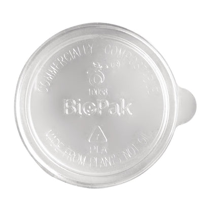 BioPak PLA Lid for BioCane Sauce Cup 60ml Clear (1000 Pack) (Compostable | Pack of 1000) • PAS-FY059