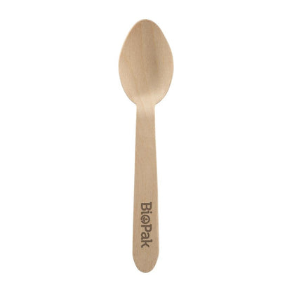 BioPak Coated Wood Teaspoon 10cm (Pack of 2000) • PAS-FY063