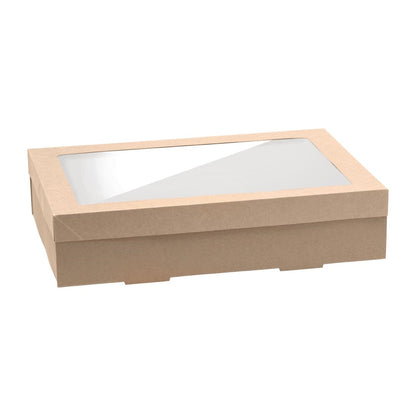 BioPak BioBoard Catering Tray Bases Medium (100 Pack) (Home Compostable | Pack of 100 | Fits Lid FY078) • PAS-FY073